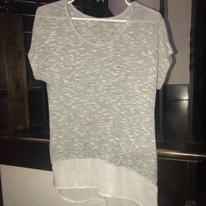 grey high & low sparkle sweater